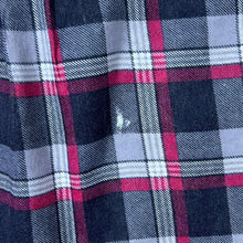Load image into Gallery viewer, Vintage Tomss Red Grey White Plaid Check Long Sleeve Cotton Flannel Shirt

