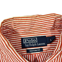 Load image into Gallery viewer, Vintage POLO RALPH LAUREN Orange White Striped Mini Logo Long Sleeve Button-Up Cotton Shirt
