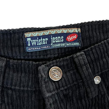Load image into Gallery viewer, Vintage 90&#39;s TWISTER JEANS Classic Black Corduroy Cord Straight Leg Trousers
