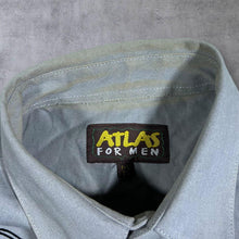 Load image into Gallery viewer, Early 00's Atlas For Men Cowboy Western Grey Cotton Long Sleeve Shirt

