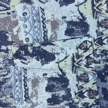 Load image into Gallery viewer, Vintage 90's ANDRE LEON Blue Mix Crazy Abstract Patterned Short Sleeve Flannel Shirt
