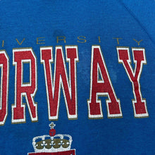 Load image into Gallery viewer, Vintage 90&#39;s LEE Made In USA &quot;UNIVERSITY NORWAY&quot; College Spellout Graphic Crewneck Sweatshirt

