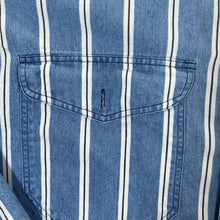 Load image into Gallery viewer, Vintage 90&#39;s Hunt Club Blue White Striped Long Sleeve Button-Up Cotton Shirt
