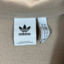Load image into Gallery viewer, Adidas Originals Rubber Logo 1/4 Button Brown Fleece Sweatshirt Top
