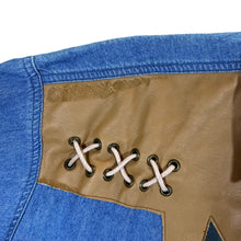 Load image into Gallery viewer, Vintage 90's JACQUES LORANT Faux Leather Panel Western Cowboy Long Sleeve Blue Denim Shirt
