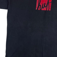 Load image into Gallery viewer, HUF Skateboards Skater Box Logo Spellout Graphic Short Sleeve Black T-Shirt

