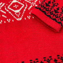 Load image into Gallery viewer, Vintage LADY M Crazy Winter Patterned 1/4 Zip Pullover Knit Sweater Jumper
