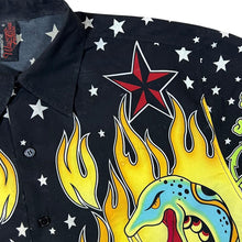 Load image into Gallery viewer, Early 00&#39;s Fishbone Hip Hop Y2K Gothic Biker All-Over Print Layered Long Sleeve Shirt
