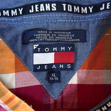 Load image into Gallery viewer, Early 00&#39;s Tommy Hilfiger Tommy Jeans Red Orange Check Short Sleeve Cotton Shirt
