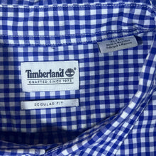 Load image into Gallery viewer, Timberland &quot;Regular Fit&quot; Blue White Check Long Sleeve Cotton Button-Up Shirt
