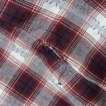 Load image into Gallery viewer, Vintage Red White Black Blue Plaid Check Long Sleeve Cotton Flannel Shirt
