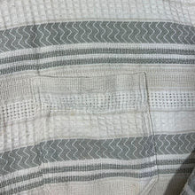 Load image into Gallery viewer, Vintage Chaser Grey White Cream Striped Patterned Cotton Long Sleeve Flannel Shirt
