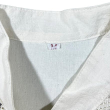 Load image into Gallery viewer, Vintage Mexican Woven Panel White Cream Short Sleeve Guayabera Shirt
