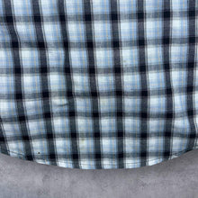 Load image into Gallery viewer, Vintage Wrangler Cowboy Western Black Blue White Plaid Check Popper Long Sleeve Shirt
