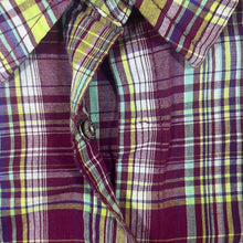 Load image into Gallery viewer, Wrancher by Wrangler Cowboy Western Plaid Check Popper Long Sleeve Shirt
