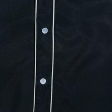 Load image into Gallery viewer, Vintage 100% Silk Cowboy Western Popper Button Black Long Sleeve Shirt
