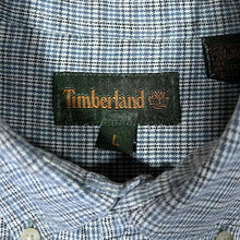 Load image into Gallery viewer, Vintage Timberland Classic Grey Blue White Check Short Sleeve Button-Up Cotton Shirt
