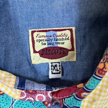 Load image into Gallery viewer, Vintage 90's Biscote Cowboy Western Floral Patterned Popper Long Sleeve Shirt
