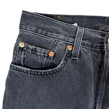 Load image into Gallery viewer, LEVI&#39;S 501 Classic Washed Black Denim Straight Leg Jeans
