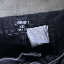 Load image into Gallery viewer, Carhartt WIP "Pontiac Pant" Washed Black Denim Loose Straight Regular Fit Jeans
