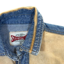 Load image into Gallery viewer, Vintage Stockerpoint Cowboy Western Blue Denim Popper Long Sleeve Shirt
