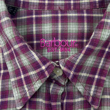 Load image into Gallery viewer, BARBOUR “SMU Windermere Shirt” Purple Olive Check Long Sleeve Flannel Cotton Shirt
