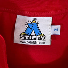 Load image into Gallery viewer, STIFFY &quot;Demon Boarder&quot; Surfer Skater Logo Spellout Graphic Red T-Shirt
