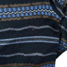 Load image into Gallery viewer, Vintage 90&#39;s Crazy Abstract Patterned Black Brown Blue Long Sleeve Polo Shirt

