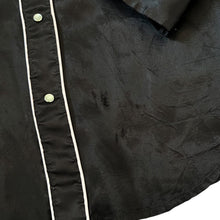 Load image into Gallery viewer, Vintage Caravan Made In Canada Black Pink Cowboy Western Tasselled Long Sleeve Shirt
