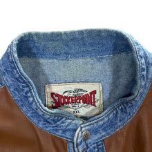 Load image into Gallery viewer, Vintage Stockerpoint Cowboy Western Blue Denim Collarless Grandad Long Sleeve Shirt
