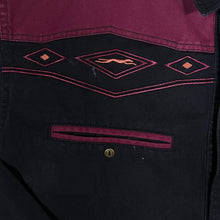 Load image into Gallery viewer, Vintage Jacques Lorant Cowboy Western Black Burgundy Long Sleeve Shirt
