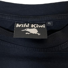 Load image into Gallery viewer, Vintage Wild Kiwi NEW ZEALAND Embroidered Souvenir Spellout Black T-Shirt
