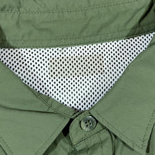 Load image into Gallery viewer, COLUMBIA SPORTSWEAR Omni-Shield Khaki Green Outdoor Utility Short Sleeve Tactel Polyamide Shirt
