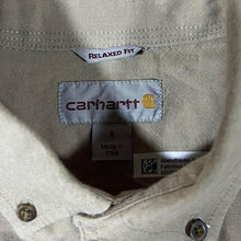 Load image into Gallery viewer, Carhartt &quot;Relaxed Fit&quot; Classic Beige Long Sleeve Button-Up Cotton Shirt
