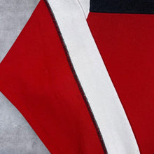 Load image into Gallery viewer, Vintage 90's Spirit Of The Games Spellout Graphic Colour Block Boat Neck Sweatshirt
