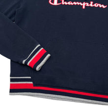 Load image into Gallery viewer, CHAMPION Embroidered Big Logo Spellout Striped Trim Pullover Hoodie
