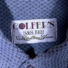 Load image into Gallery viewer, Vintage 90&#39;s Golfer&#39;s Waffle Effect Grey Blue Long Sleeve Cotton Shirt
