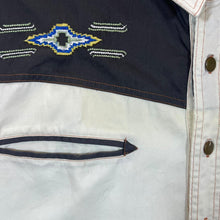 Load image into Gallery viewer, Atlas For Men Cowboy Western Embroidered Aztec White Grey Long Sleeve Shirt
