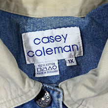 Load image into Gallery viewer, Vintage 90&#39;s CASEY COLEMAN Embroidered Dog Puppy Pocket Patch Blue Denim Worker Chore Jacket
