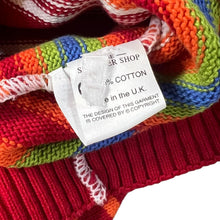 Load image into Gallery viewer, Vintage THE SWEATER SHOP Vibrant Multi Colour Striped Cotton Knit Sweater Jumper
