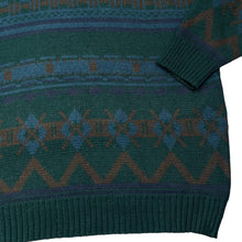 Load image into Gallery viewer, Vintage 90's GIANFRANCO KNITWEAR Made In Korea Grandad Patterned Acrylic Knit Collared Sweater Jumper
