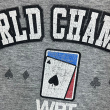 Load image into Gallery viewer, Vintage WORLD POKER TOUR "World Champion" Souvenir Spellout Graphic Grey T-Shirt
