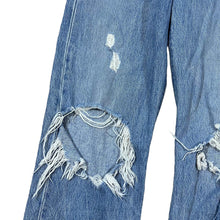 Load image into Gallery viewer, LEVI&#39;S &quot;Wedgie Straight&quot; Blue Denim Distressed Ripped Knee High Waist Straight Leg Jeans
