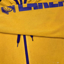 Load image into Gallery viewer, Adidas NBA LA LAKERS Logo Spellout Basketball Zip Hoodie
