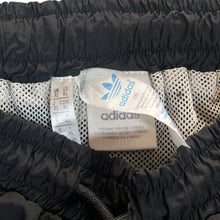 Load image into Gallery viewer, ADIDAS Classic Embroidered Mini Logo Black Shell Tracksuit Bottoms
