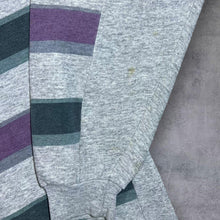 Load image into Gallery viewer, Vintage 90&#39;s Turunc Grey Purple Blue Green Multi Striped Collared Sweatshirt
