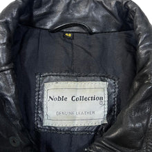 Load image into Gallery viewer, Vintage NOBLE COLLECTION Classic Genuine Real Black Leather Zip Bomber Jacket
