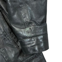 Load image into Gallery viewer, Vintage ATTRACTION Original Outerwear Classic Black Genuine Real Leather Zip Bomber Jacket
