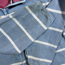 Load image into Gallery viewer, Vintage DEAL Blue White Striped Distressed Zip Sweatshirt Top
