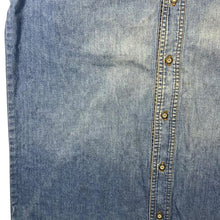 Load image into Gallery viewer, Vintage Cowboy Western Embroidered Patterned Blue Denim Long Sleeve Shirt
